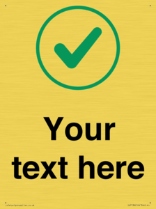 Custom plain background, green tick in circle sign